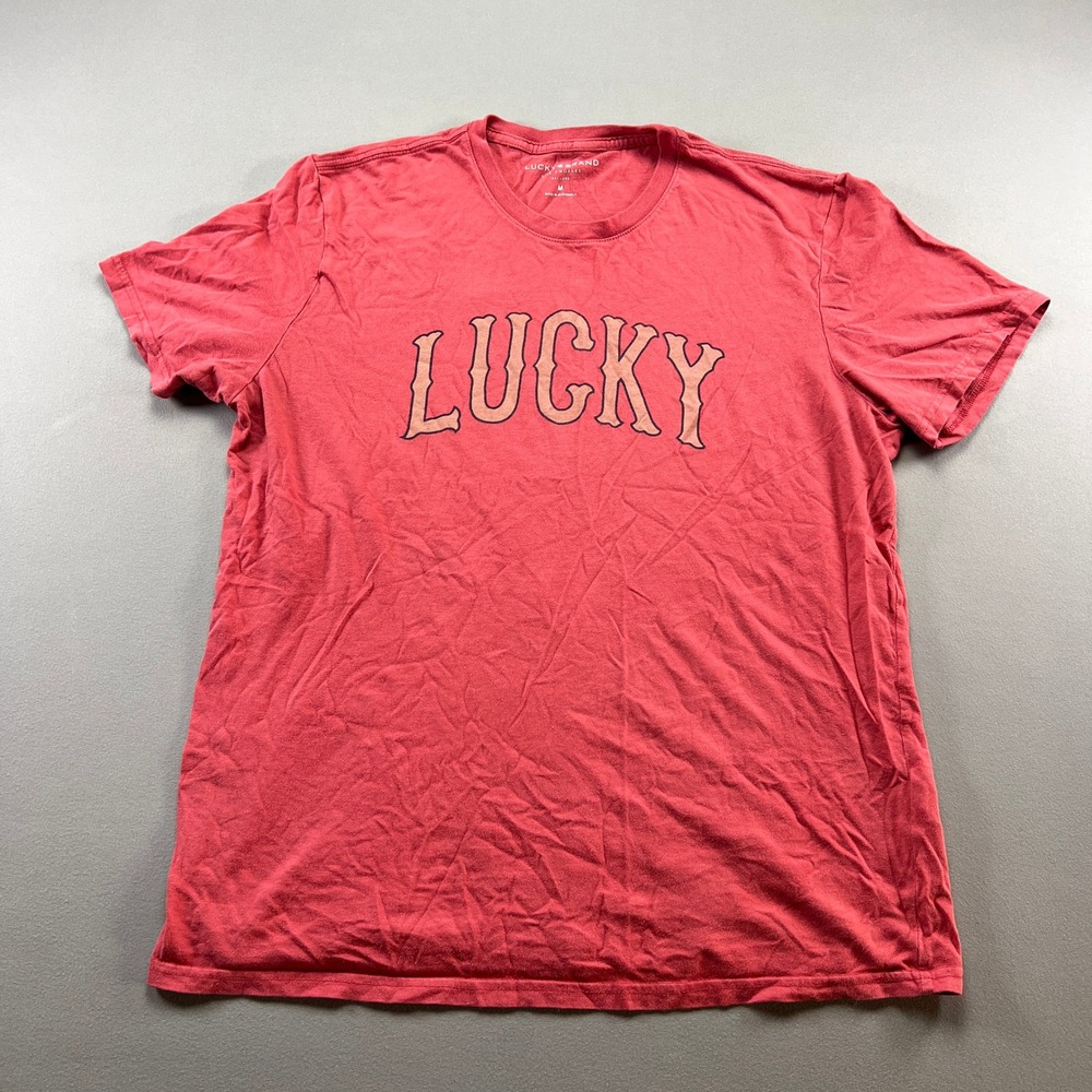 Lucky Brand Los Angeles T Shirt Mens Medium Graphic Print Cotton Rib Crew Neck